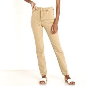 Rolla's Original High Rise Straight Leg Jeans Sand Tan 100% Cotton Size 25